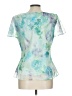 Karin Stevens 100% Polyester Teal Short Sleeve Blouse Size 12 - photo 2