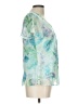 Karin Stevens 100% Polyester Teal Short Sleeve Blouse Size 12 - photo 4