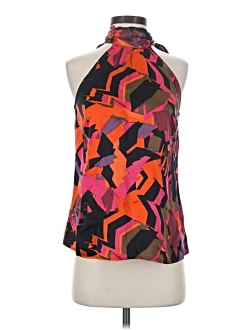 Flounce Sleeveless Silk Top (view 1)