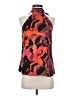 Flounce 100% Silk Orange Sleeveless Silk Top Size S - photo 1