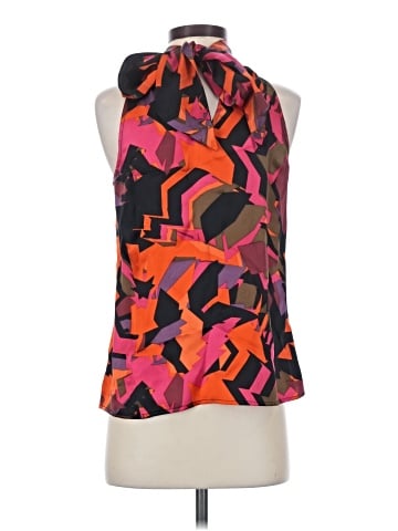 Flounce Sleeveless Silk Top (view 2)