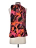 Flounce 100% Silk Orange Sleeveless Silk Top Size S - photo 2