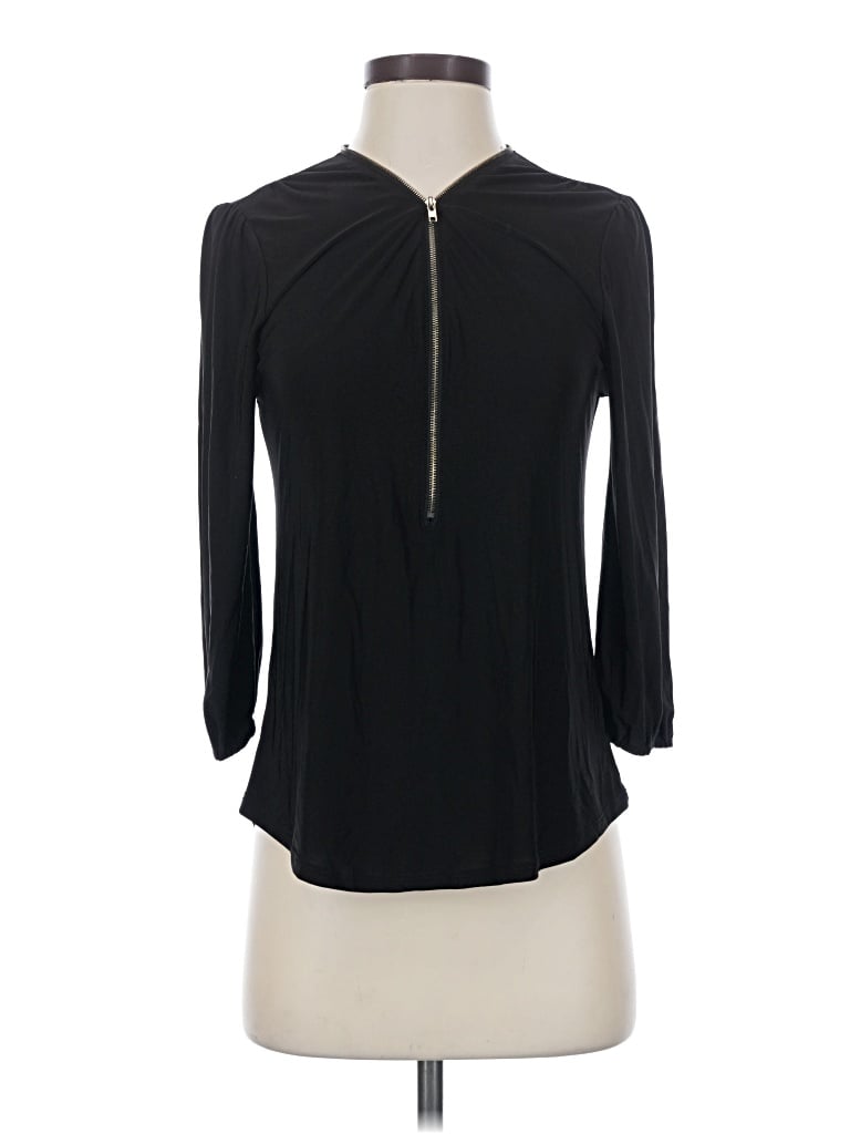 Pre-owned Mine 3/4 Sleeve Blouse In Black