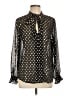 Veronica M. 100% Polyester Polka Dots Black Long Sleeve Blouse Size L - photo 1