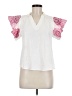 THML Hearts White Short Sleeve Blouse Size M - photo 1