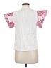 THML Hearts White Short Sleeve Blouse Size M - photo 2