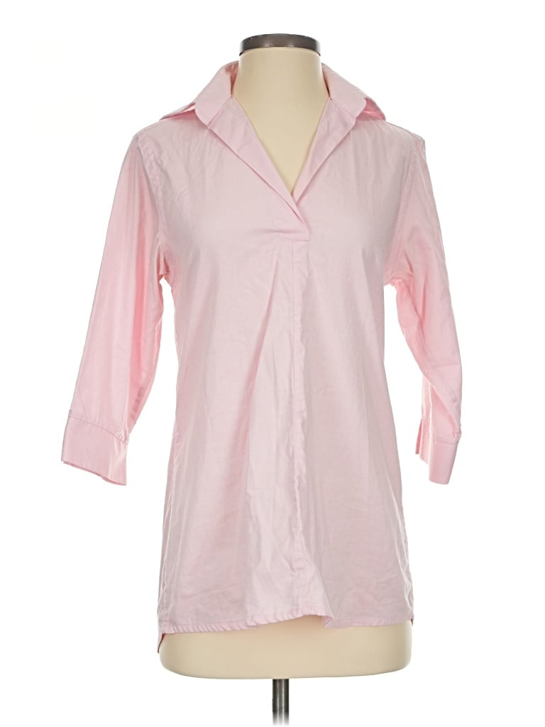 Pre-owned Ann Mashburn 3/4 Sleeve Button Down Shirt In Pink