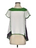 Esley 100% Polyester Color Block Green Short Sleeve Blouse Size S - photo 1