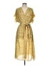 Max Studio 100% Polyester Paisley Yellow Casual Dress Size L - photo 1