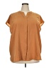 ELOQUII Brown Short Sleeve Blouse Size 20 Plus - photo 1
