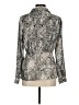 Apt. 9 100% Polyester Animal Print Silver Long Sleeve Blouse Size M - photo 2