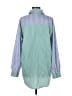 Soft Surroundings Color Block Green Long Sleeve Blouse Size M - photo 2