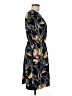 Halogen 100% Polyester Print Black Casual Dress Size Med Petite - photo 4