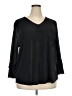 Chico's 100% Polyester Black 3/4 Sleeve T-Shirt Size XXL (4) - photo 1