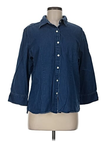 Talbots 3/4 Sleeve Button-Down Shirt (view 1)