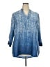 Soft Surroundings 100% Polyester Blue 3/4 Sleeve Blouse Size XXL (estimated) - photo 1