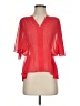 BCBGMAXAZRIA 100% Polyester Red Short Sleeve Blouse Size S - photo 1