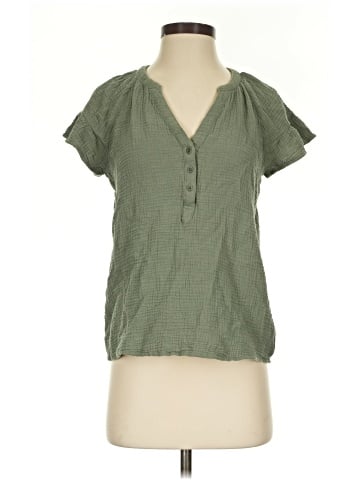 Madewell Lightspun Ruffle-Sleeve Henley Top (view 1)