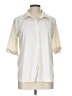 Lyssé Color Block Ivory Short Sleeve Blouse Size L - photo 1