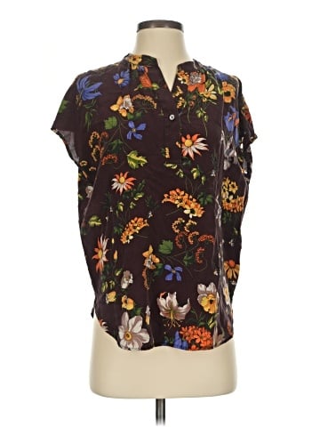 Amour Vert Short Sleeve Silk Top (view 1)