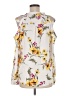 Express 100% Polyester Floral Yellow Sleeveless Blouse Size M - photo 2