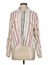 American Eagle Outfitters Stripes Ivory Long Sleeve Button-Down Shirt Size M - photo 1