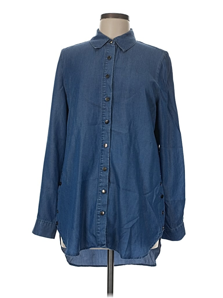 Pre-owned Evolution By Cyrus Long Sleeve Button Down Shirt In Blue