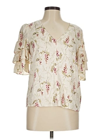 Rebecca Taylor Short Sleeve Silk Top (view 1)