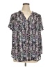 Torrid 100% Polyester Chevron-herringbone Purple Short Sleeve Blouse Size 1X Plus (1) - photo 1