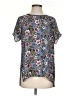 DR2 Floral Blue Short Sleeve Blouse Size S - photo 1