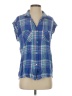 Rails 100% Rayon Plaid Blue Short Sleeve Blouse Size S - photo 1