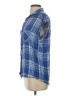 Rails 100% Rayon Plaid Blue Short Sleeve Blouse Size S - photo 5