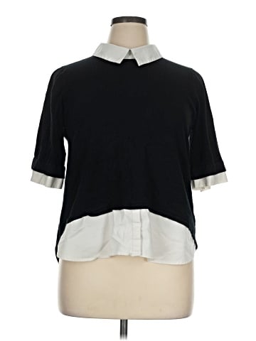 New York & Company Short Sleeve Blouse (view 1)