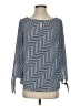 Talbots 100% Polyester Checkered-gingham Blue Long Sleeve Blouse Size S - photo 1