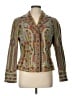Coldwater Creek 100% Cotton Print Green Jacket Size 12 - photo 1