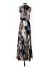 Xscape 100% Polyester Print Blue Cocktail Dress Size 2 - photo 2