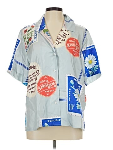 Oroton Short Sleeve Silk Top (view 1)