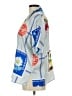 Oroton 100% Silk Graphic Blue Short Sleeve Silk Top Size 12 - photo 5