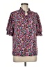 Pleione 100% Polyester Floral Pink Short Sleeve Blouse Size M - photo 1