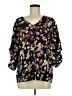 CAbi 100% Polyester Floral Black 3/4 Sleeve Blouse Size M - photo 1