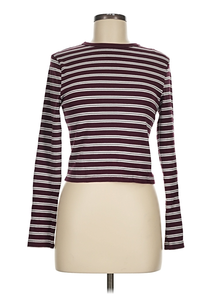 Pre-owned Primark Long Sleeve Turtleneck In Burgundy