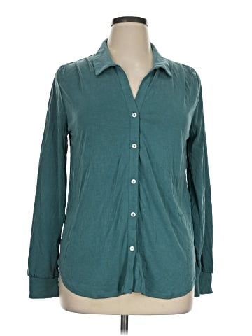 Green Envelope Long Sleeve Button-Down Shirt (view 1)