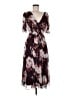 DKNY 100% Polyester Print Burgundy Cocktail Dress Size 6 - photo 1