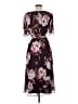 DKNY 100% Polyester Print Burgundy Cocktail Dress Size 6 - photo 2