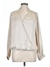 Old Navy 100% Polyester Silver Long Sleeve Blouse Size L - photo 1