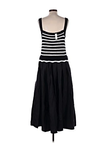 Madewell Poplin Crocheted Knit Midi Dress (view 2)