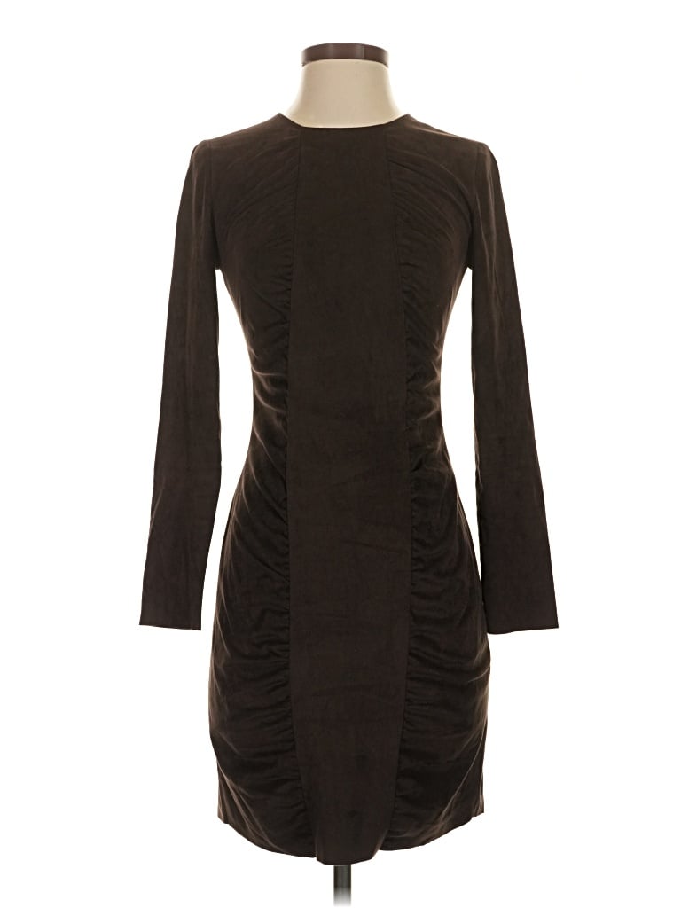 Pre-owned Zara Basic Cocktail Dress In Brown