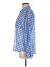 Express 100% Polyester Checkered-gingham Blue Long Sleeve Blouse Size M - photo 5