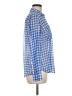 Express 100% Polyester Checkered-gingham Blue Long Sleeve Blouse Size M - photo 4