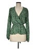 Max Studio 100% Polyester Green Long Sleeve Blouse Size M - photo 1